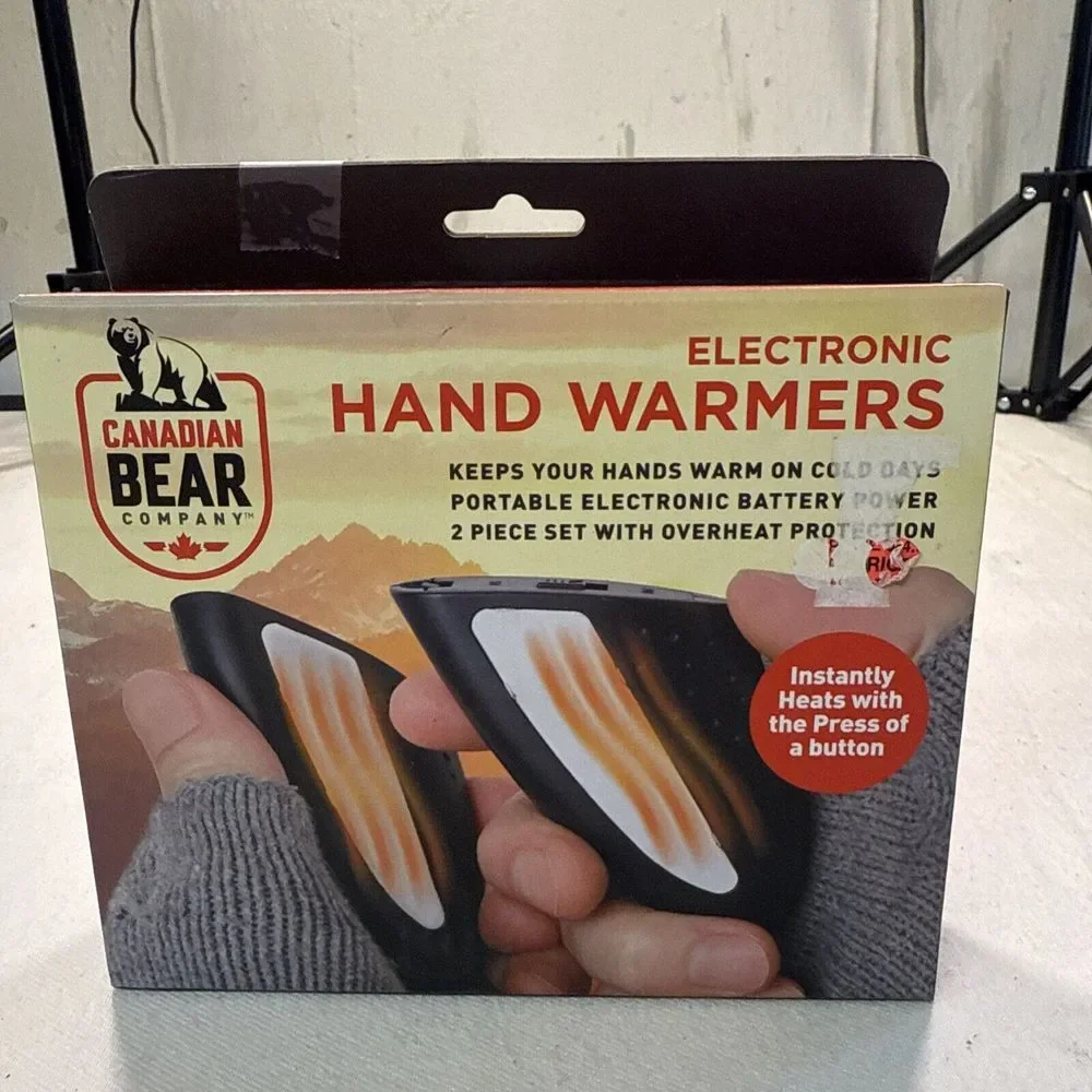 Canadian‎ Bear Electronic Hand Warmers Heats with a press of a button, Brand New
